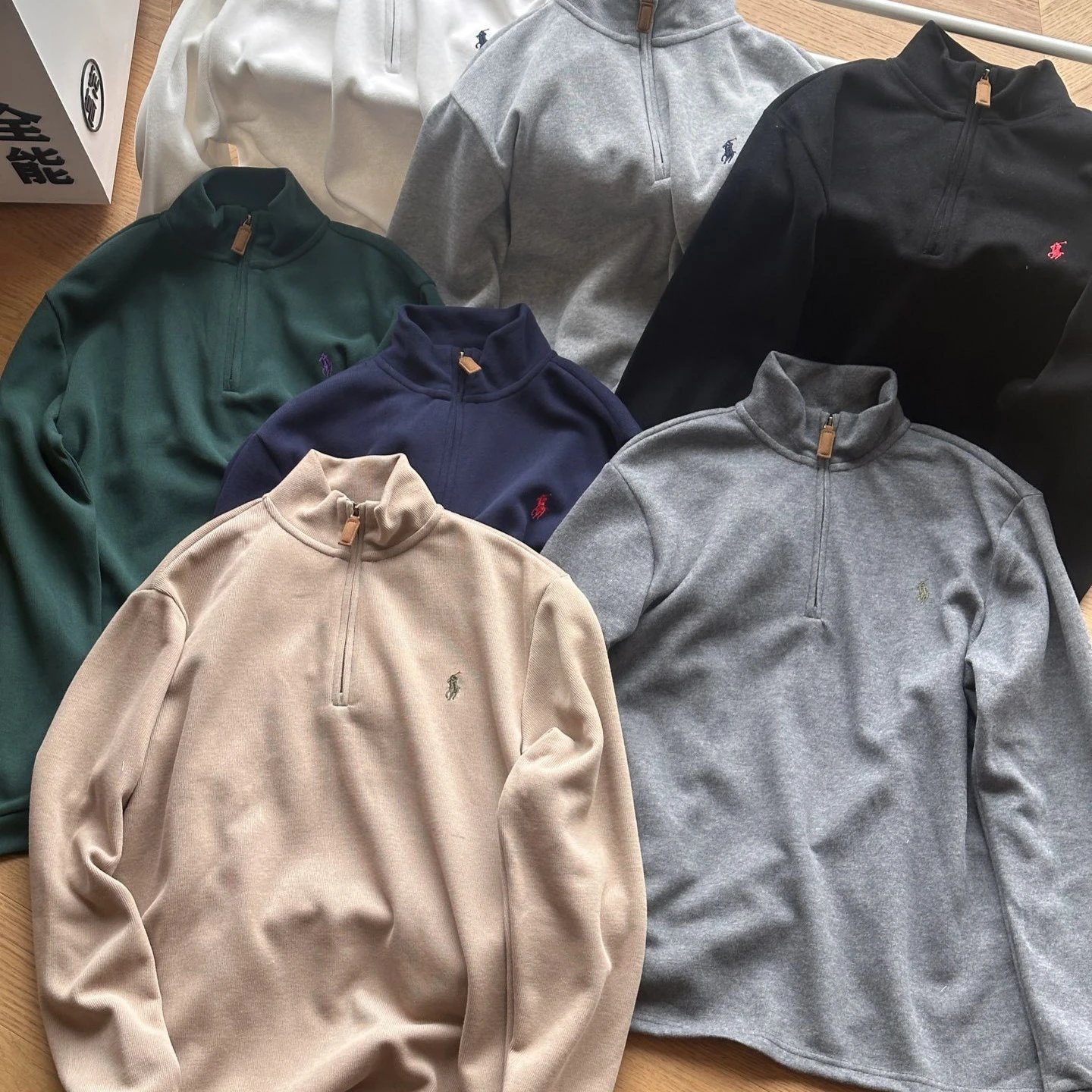 Ralph Lauren Embroidered Half-Zip Knit Hoodie