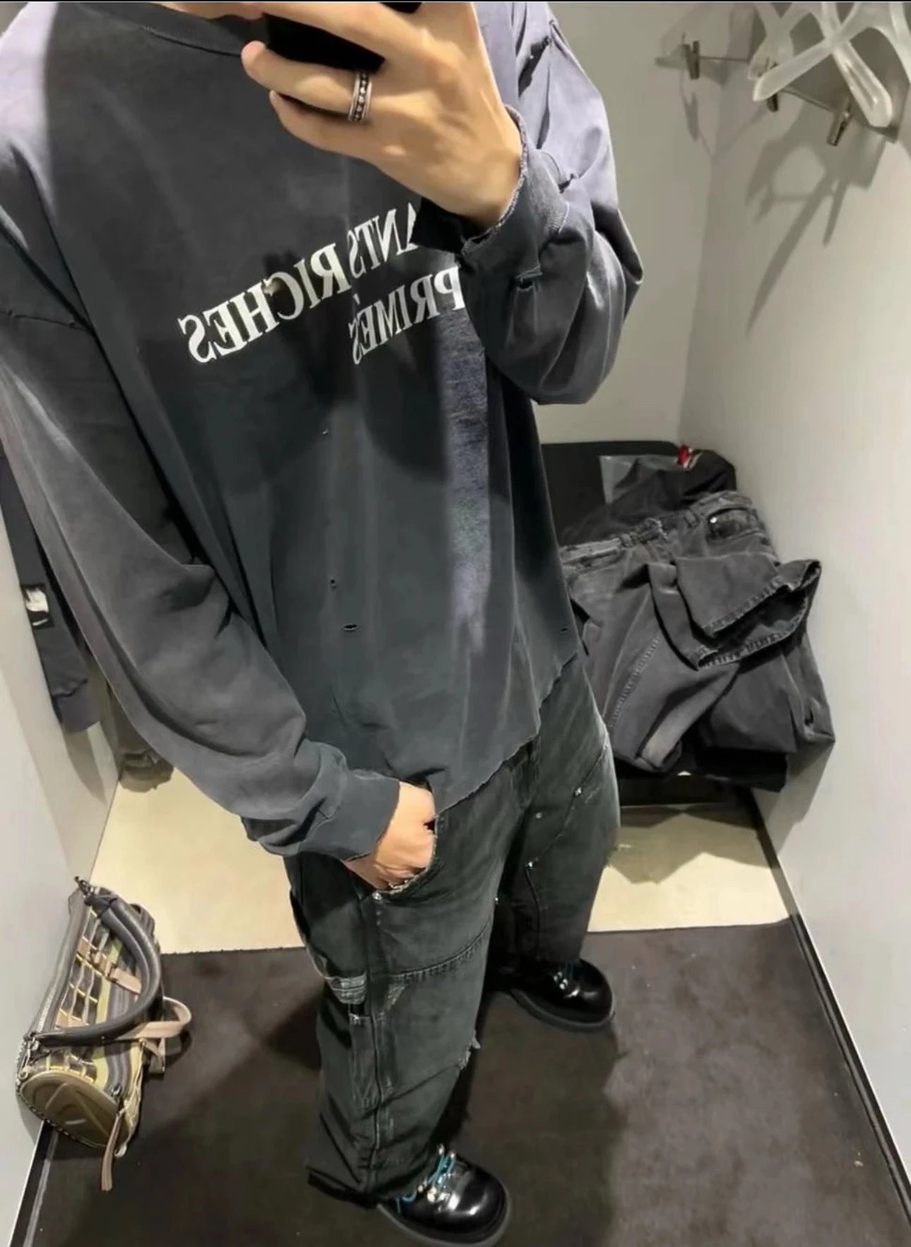 Distressed Pocket Long Sleeve Tee photo 8