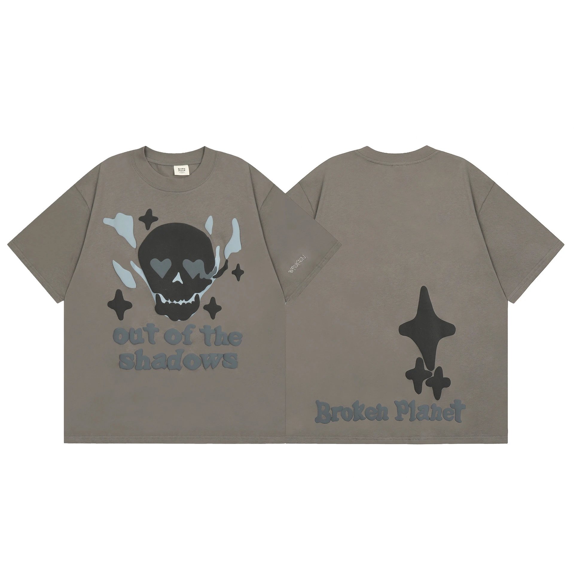 Niche Letter Foam Print Couple T-Shirt photo 3