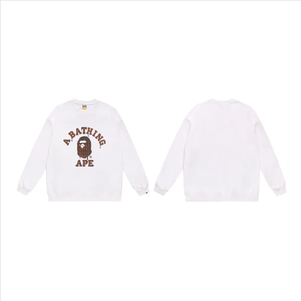 A Bathing Ape Classic Logo Crewneck White Sweatshirt - 1