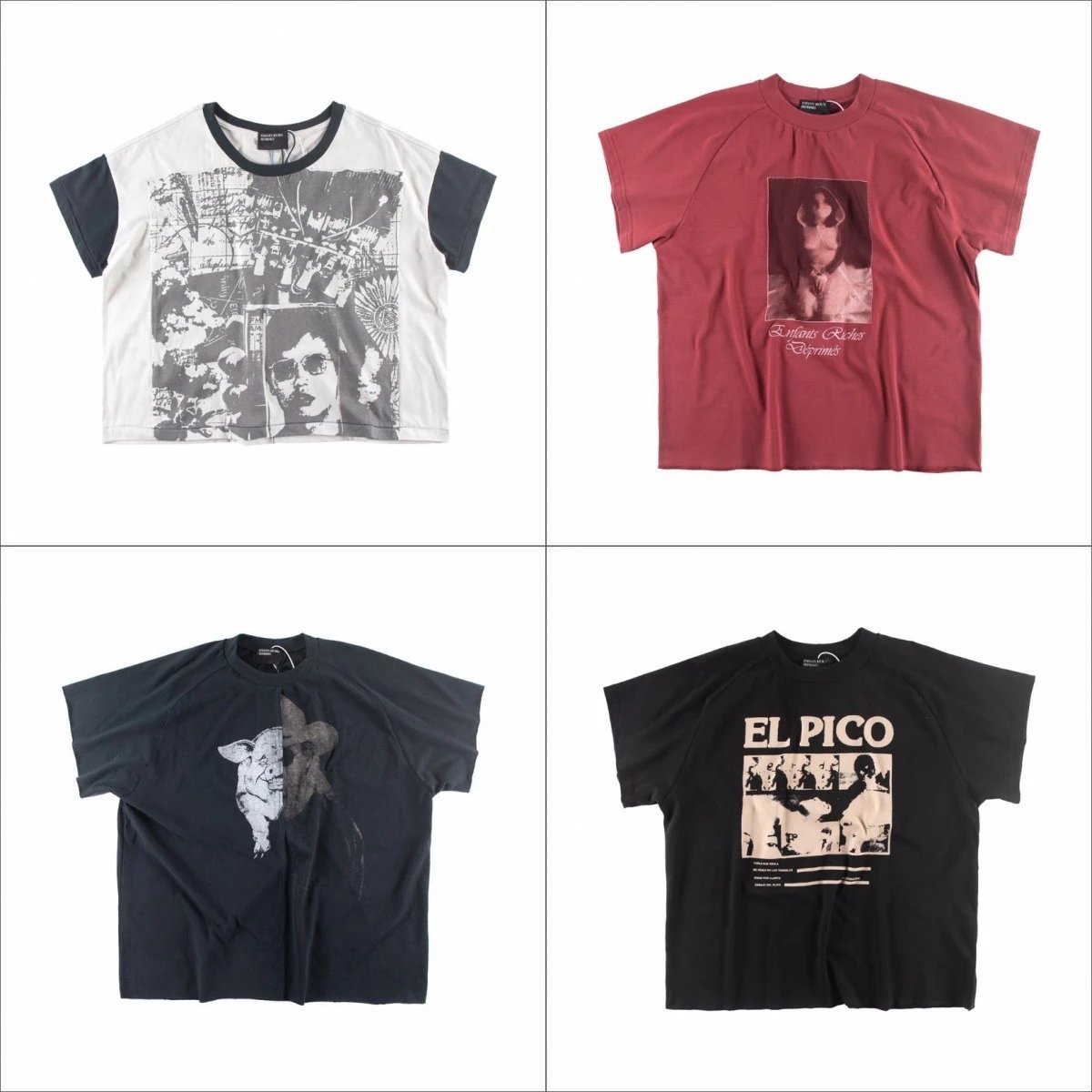 Vintage Portrait Print Rock Hip-Hop Pocket T-Shirt