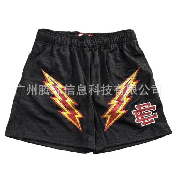 Design Camo Mesh Athletic Shorts Navy Gray White - 27