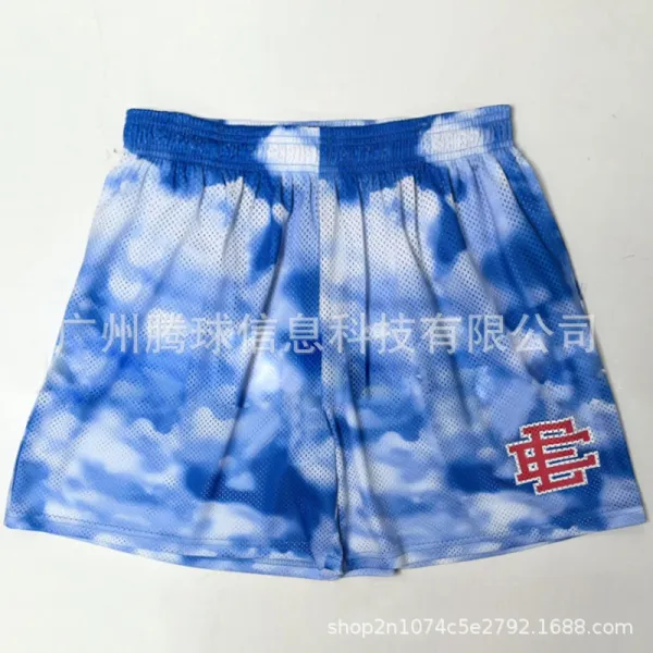 Design Camo Mesh Athletic Shorts Navy Gray White - 36
