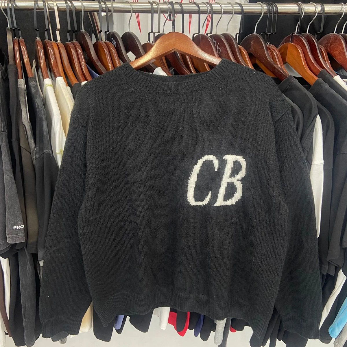 Cole Buxton Script Logo Knit Sweater Black product detail 23 in Litbuy spreadsheet finds