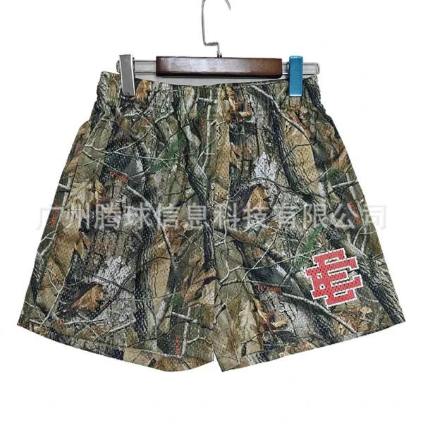 Design Camo Mesh Athletic Shorts Navy Gray White - 32