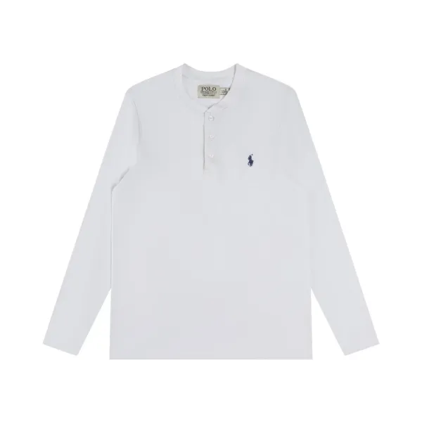 Polo Ralph Lauren Classic Long-Sleeve Henley White Polo - 1
