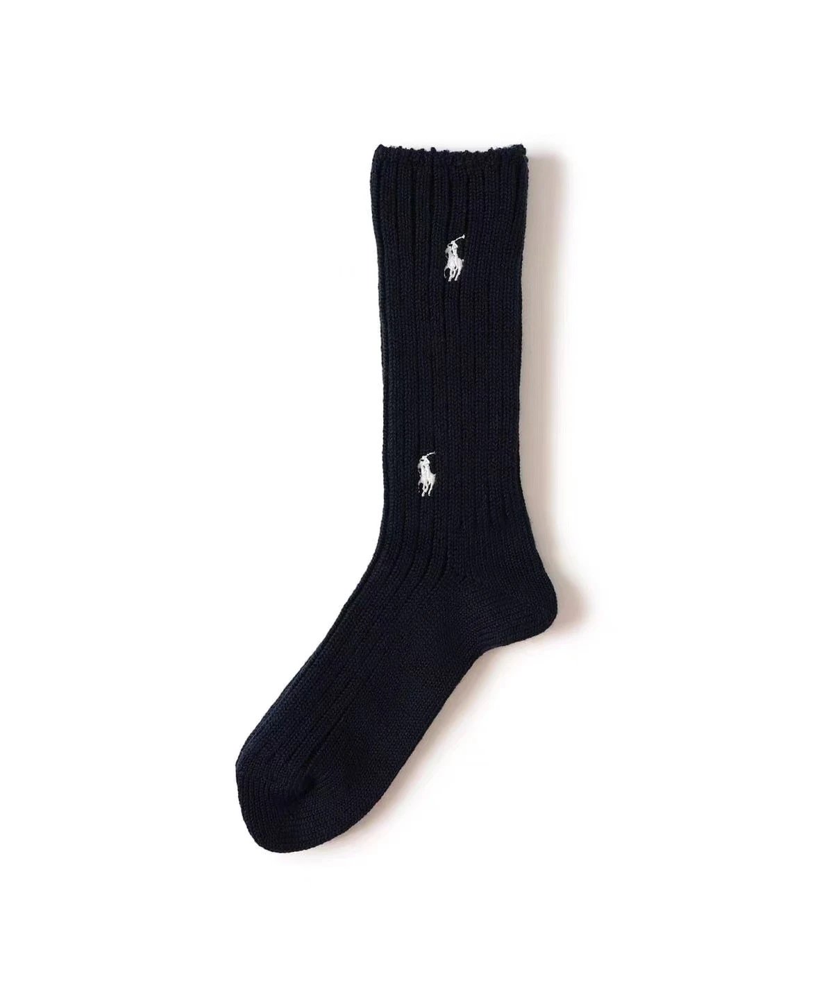 Double Needle Embroidered Pony Long Socks photo 2
