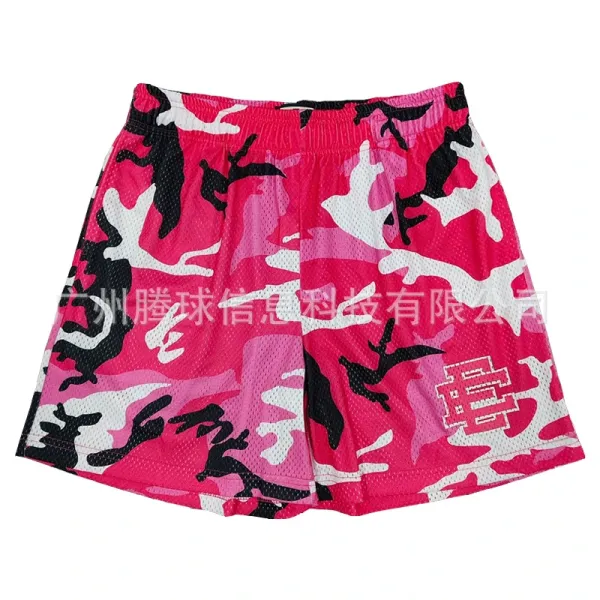 Design Camo Mesh Athletic Shorts Navy Gray White - 34