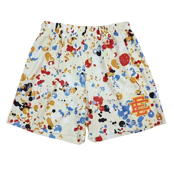 Design Paint Splatter Mesh Shorts Multicolor Shorts - 1