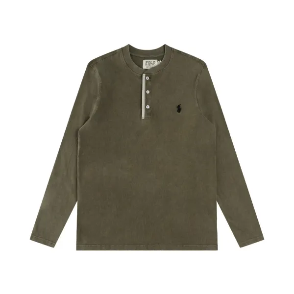 Polo Ralph Lauren Henley Long-Sleeve Shirt Army Green - 6