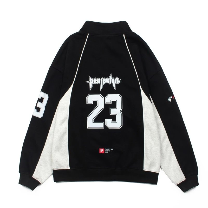 Football Color Block Long Sleeve Polo photo 6
