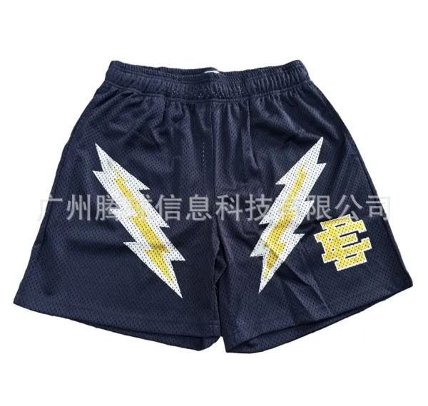 Design Camo Mesh Athletic Shorts Navy Gray White - 25