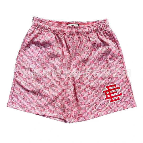 Design Camo Mesh Athletic Shorts Navy Gray White - 38