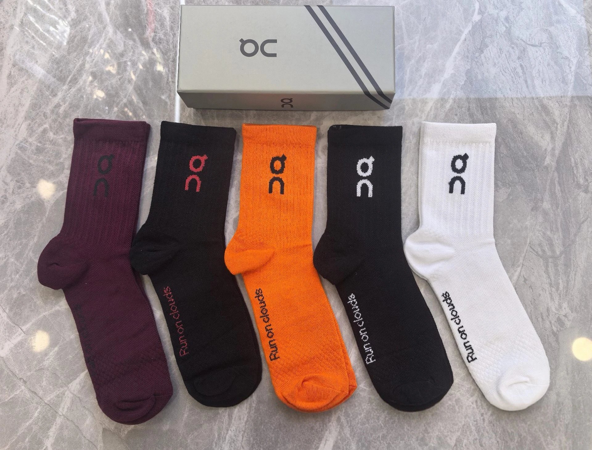 Letter Embroidered Cotton Mid-Calf Socks photo 5