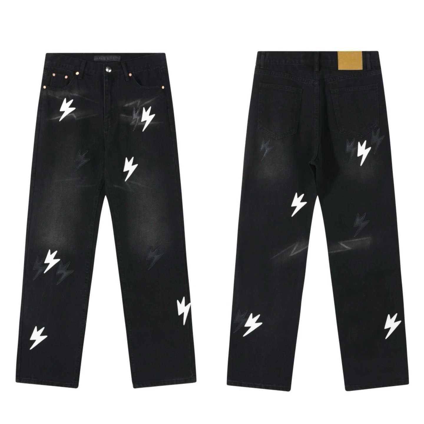 Lightning Embroidered Jeans photo 2