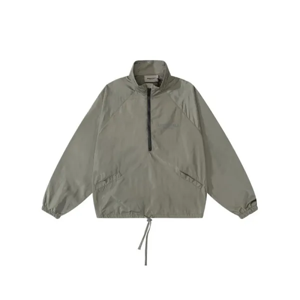 Fear of God Essentials Half-Zip Windbreaker Gray Outerwear - 11