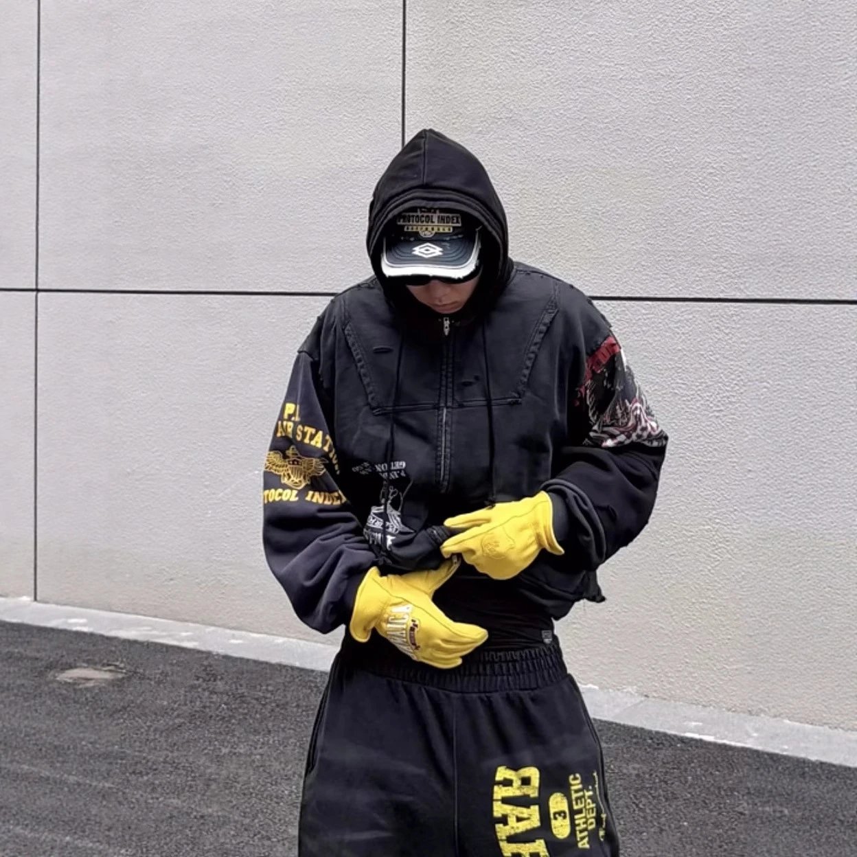 GRAILZ Reverse Splice Distressed Zip Hoodie