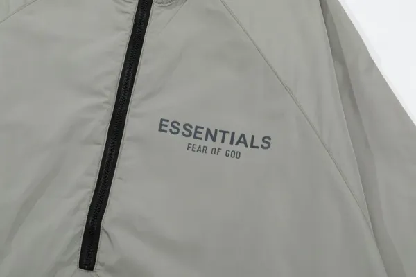 Fear of God Essentials Half-Zip Windbreaker Gray Outerwear - 19