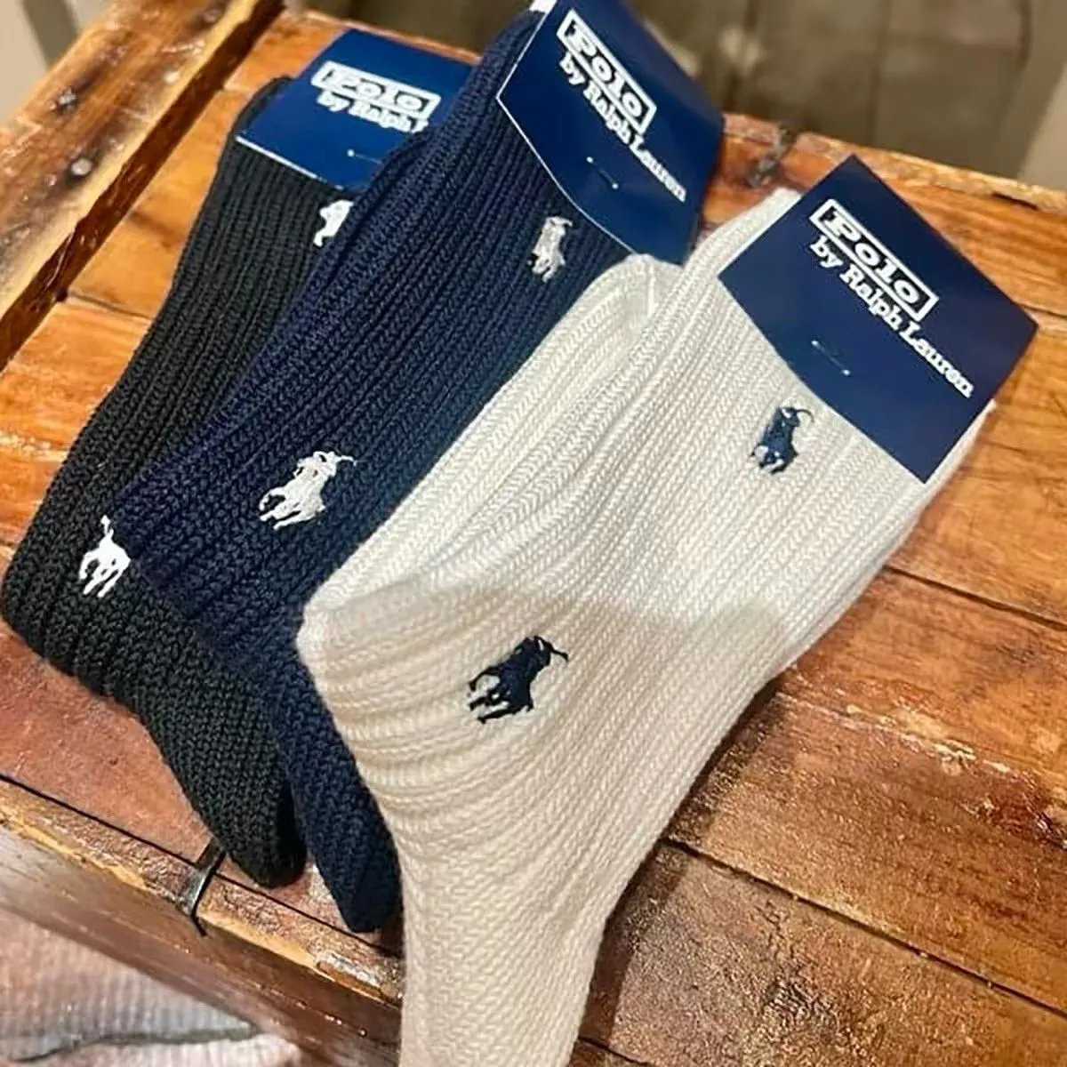 Double Needle Embroidered Pony Long Socks photo 5