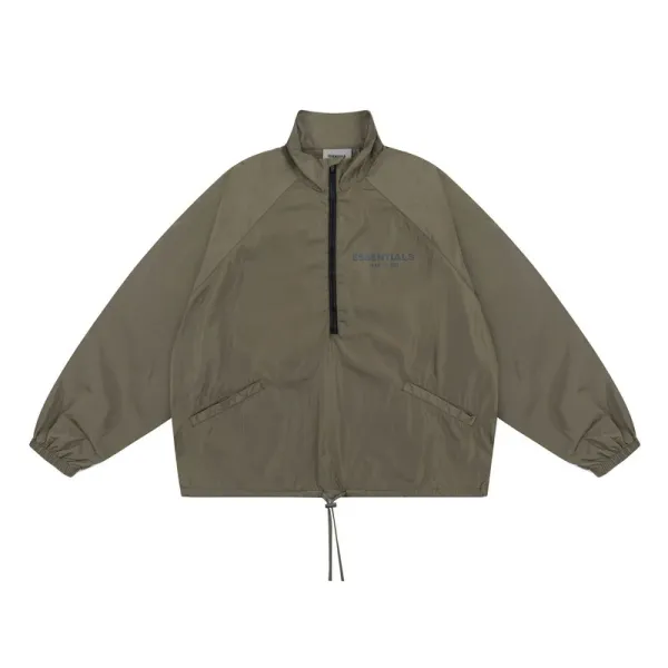 Fear of God Essentials Half-Zip Windbreaker Gray Outerwear - 9