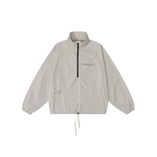 Fear of God Essentials Half-Zip Windbreaker Gray Outerwear - 13