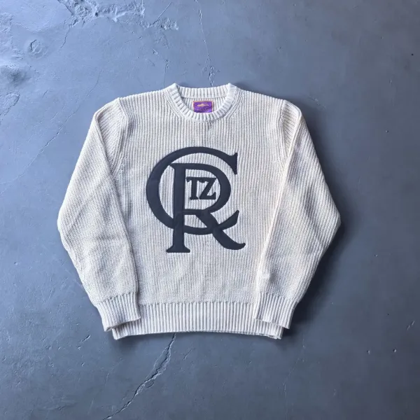CR TZ Knit Sweater Beige Sweater - 1