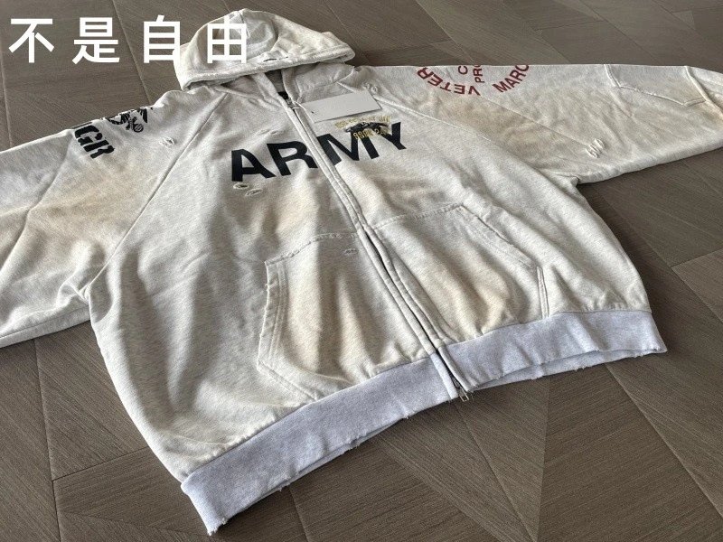 Heavy Washed Patchwork Zip Hoodie photo 8