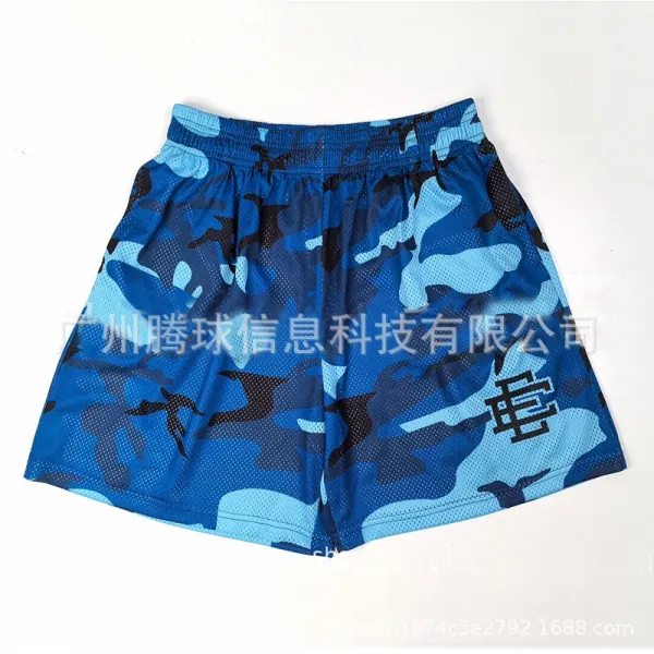 Design Camo Mesh Athletic Shorts Navy Gray White - 33