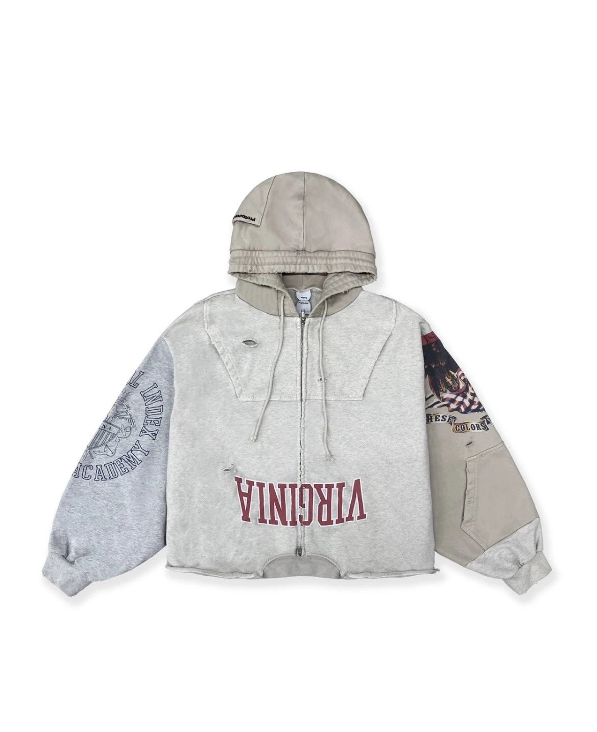 GRAILZ Reverse Splice Distressed Zip Hoodie photo 3