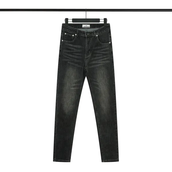 Stone Island Tank Shield Ghost Piece Black Distressed Slim Fit Jeans - 7