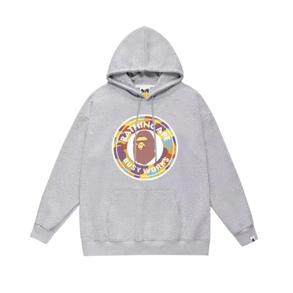 A Bathing Ape Busy Works Graphic Hoodie Gray - 1