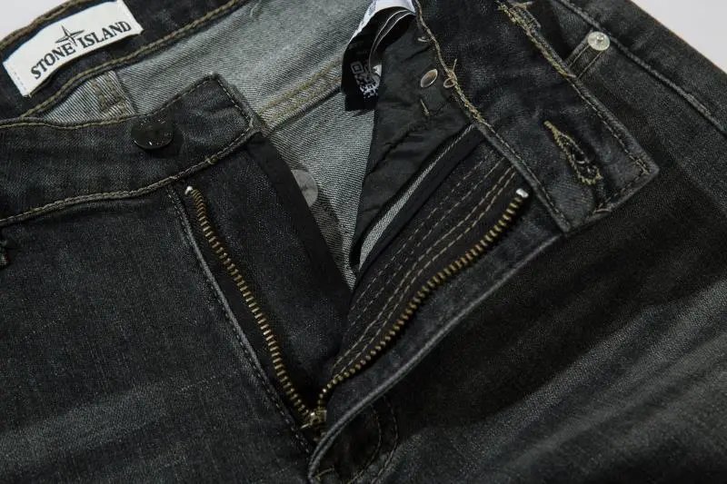 Stone Island Tank Shield Ghost Piece Black Distressed Slim Fit Jeans - 19