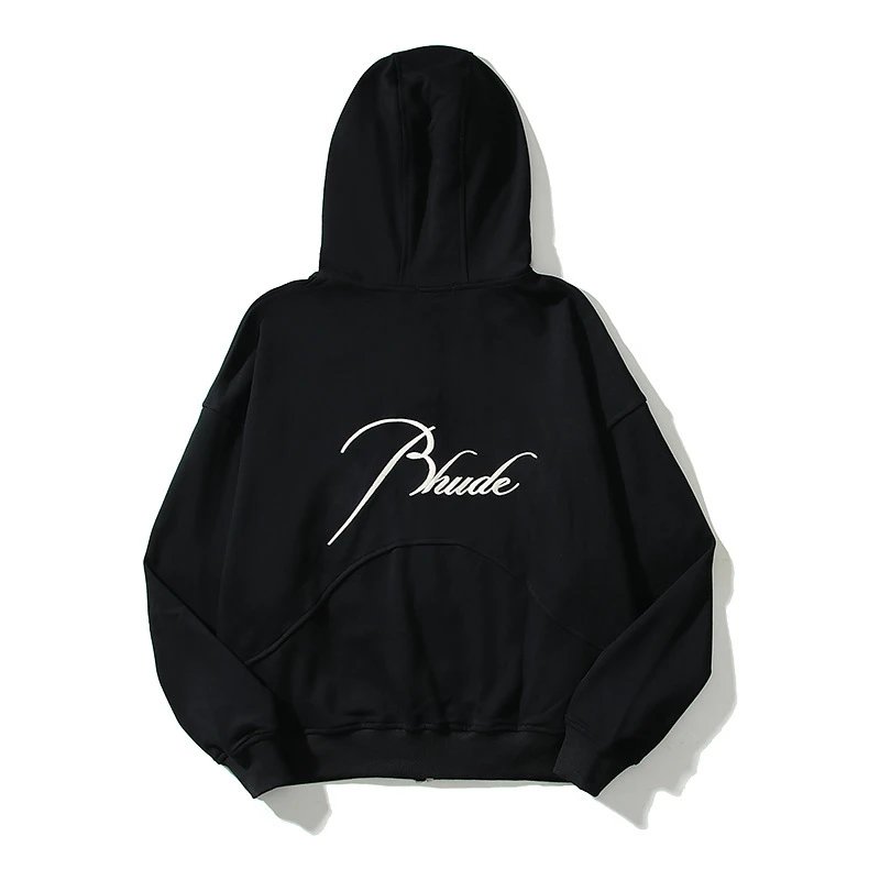 Letter Embroidery Hooded Zip Sweatshirt photo 3