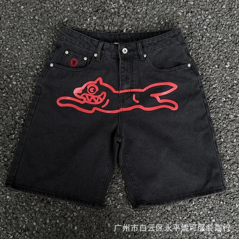 Flying Dog Print T-Shirt and Denim Shorts Set photo 2