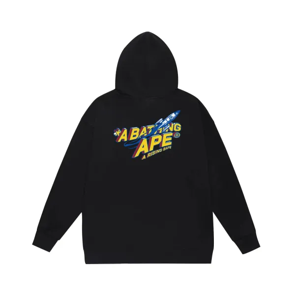 A Bathing Ape Classic Ape Head Graphic Hoodie Black - 15