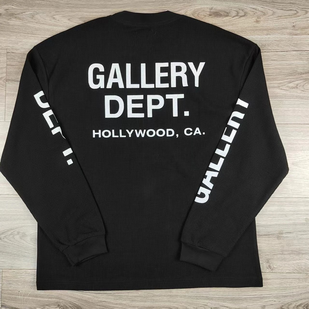 Graffiti Print Waffle Long Sleeve T-Shirt photo 3
