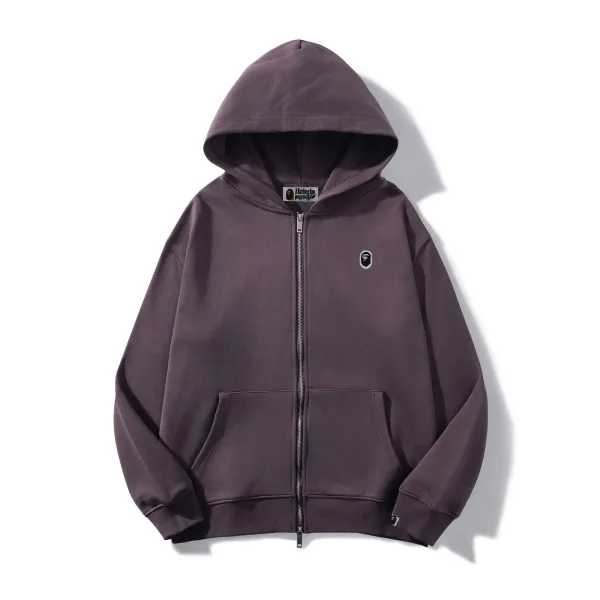 A Bathing Ape Classic Logo Zip-Up Hoodie Army Green - 12