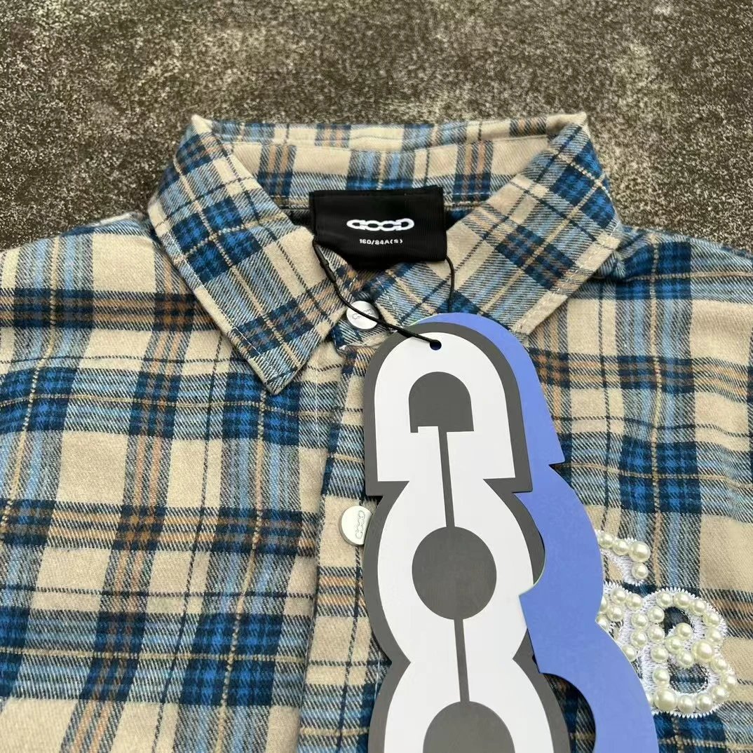 Plaid Long Sleeve Shirt with Pearl Buttons photo 5