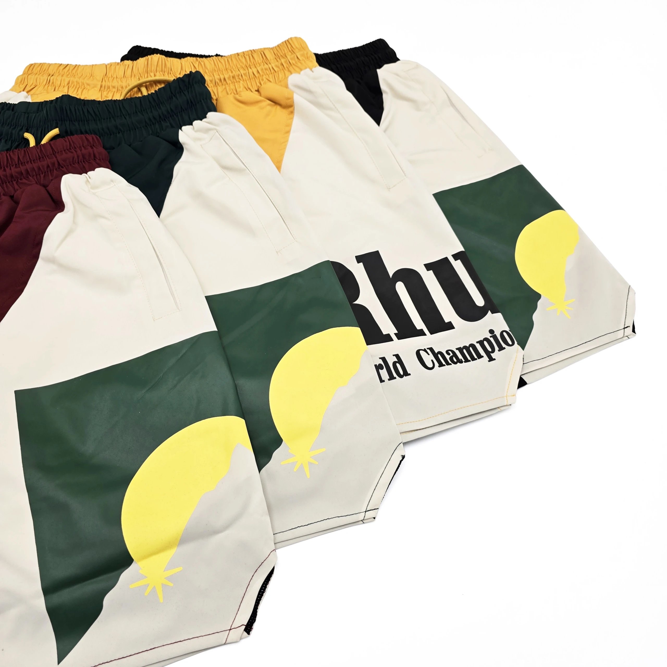 Printed Drawstring Color Block Shorts photo 8