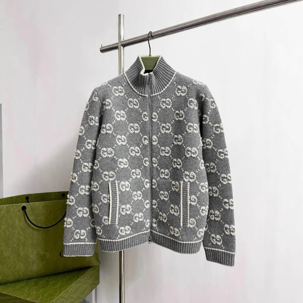 Knit Cardigan Letter Print Jacket photo 4