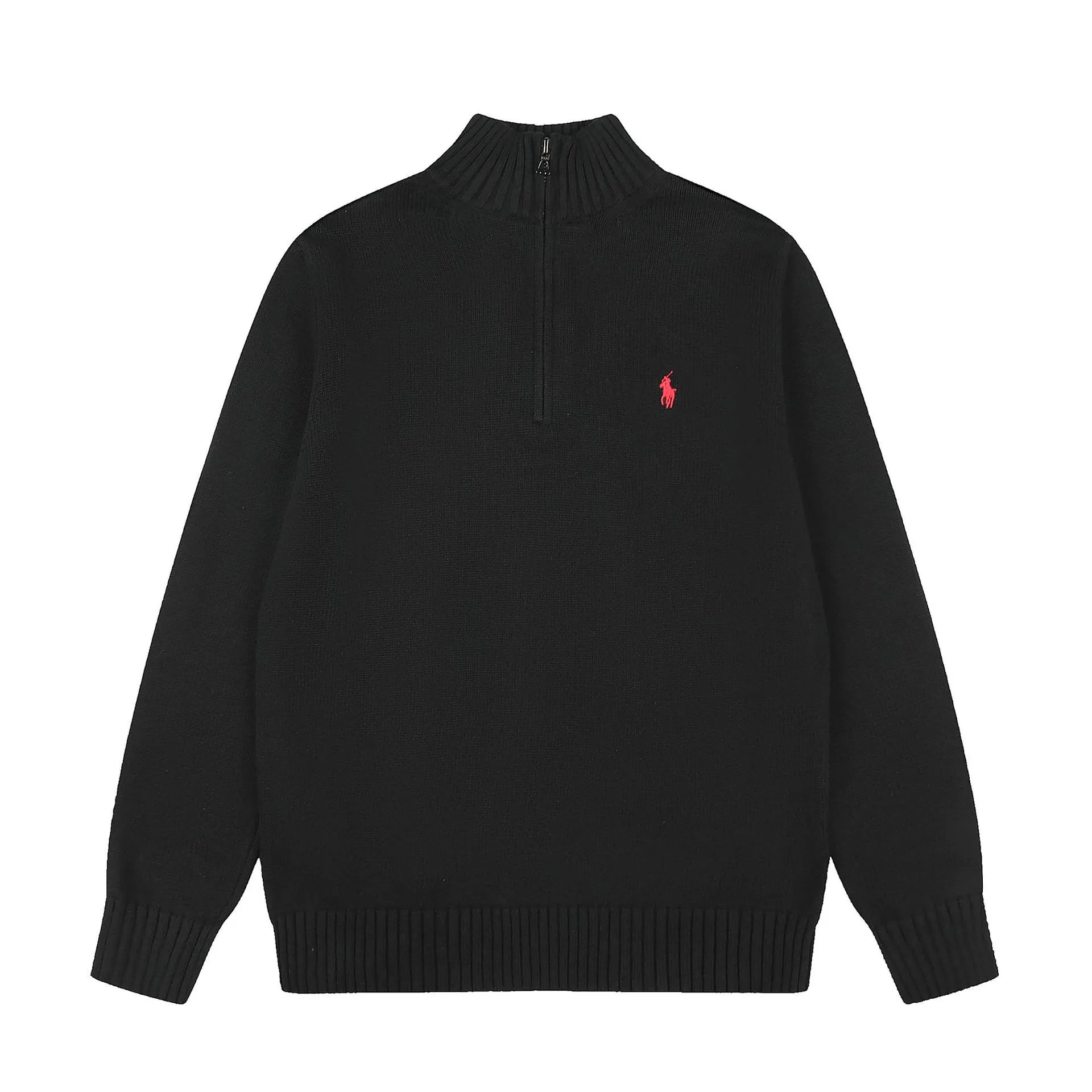 Small Embroidery High-Neck Half-Zip Sweater photo 5