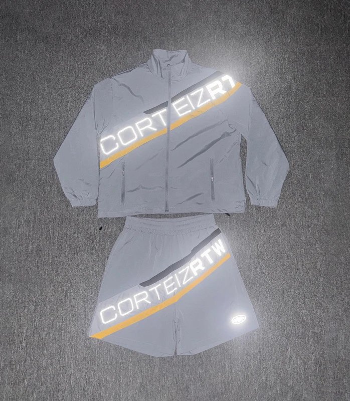 Reflective Letter Color Block Jacket Set photo 8
