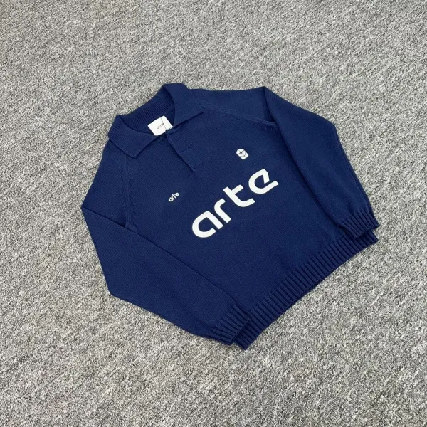 Arte Knit Polo Cream Sweater - 11