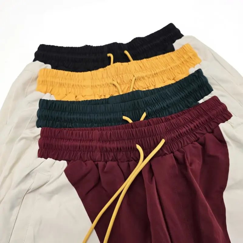 Printed Drawstring Color Block Shorts photo 6