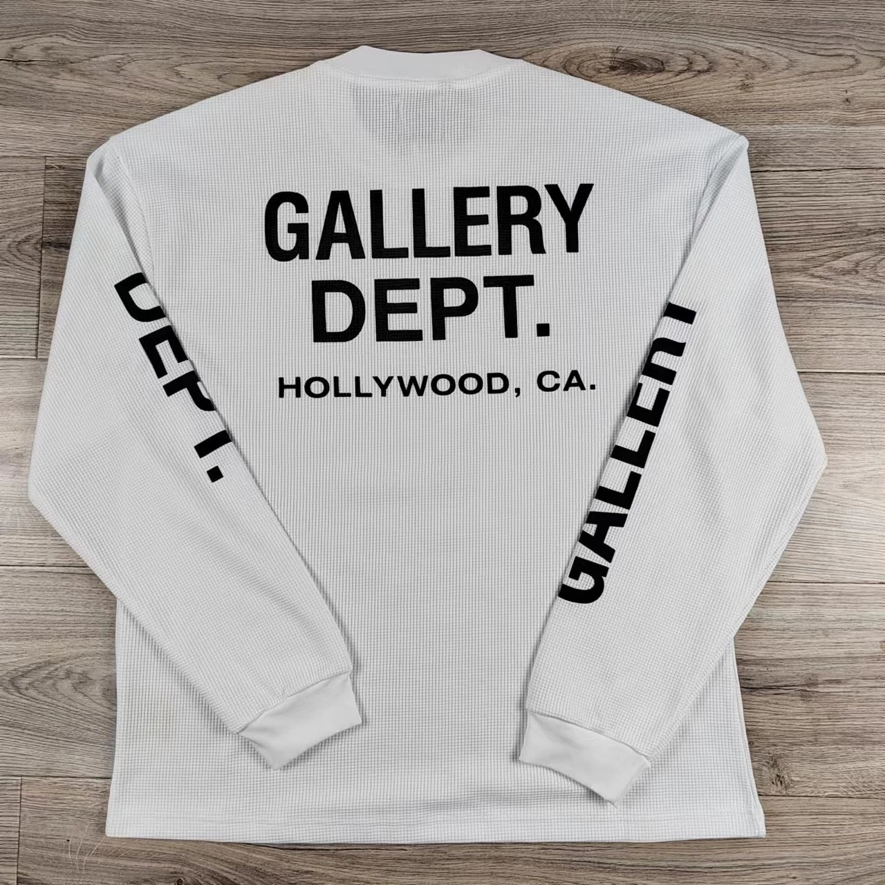 Graffiti Print Waffle Long Sleeve T-Shirt photo 2