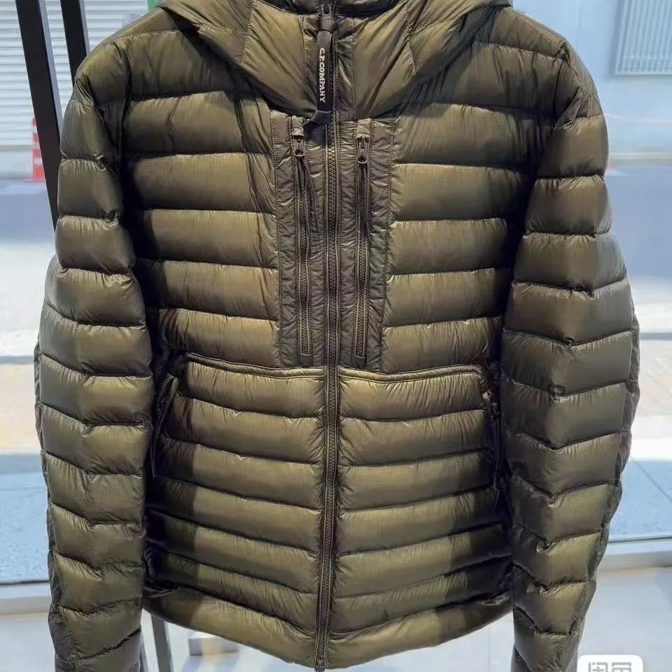 C.P. Company Goggle Hooded Olive Green Puffer Jacket