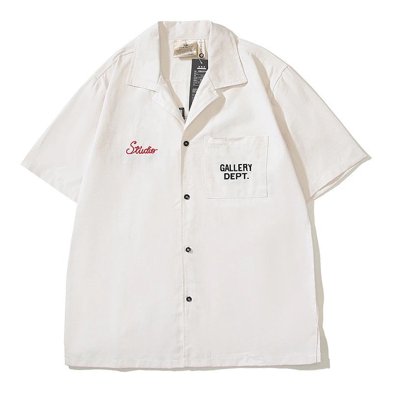 Letter Embroidered Utility Shirt photo 7