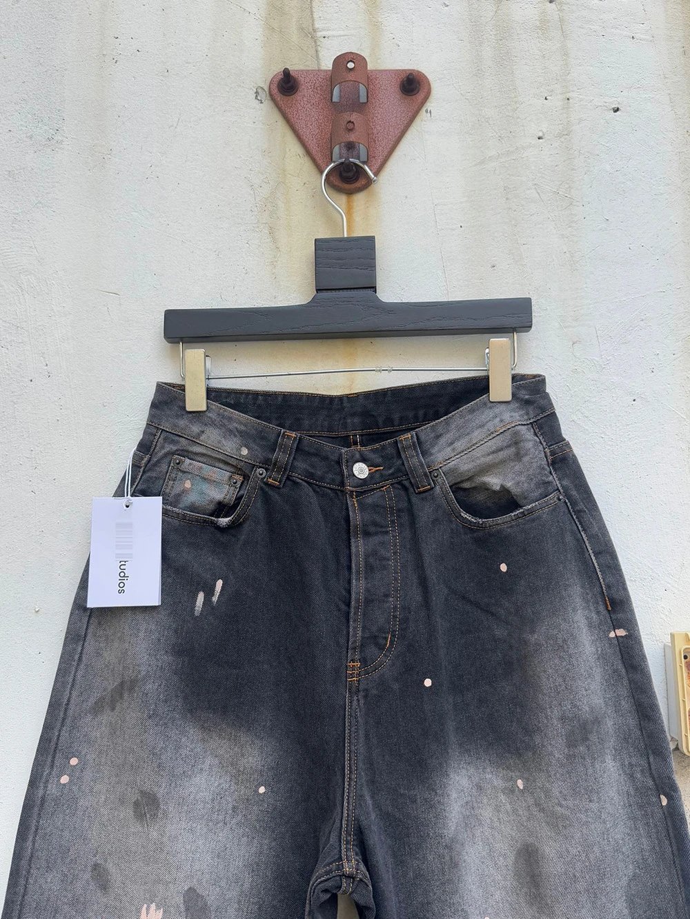 Unisex Splatter Distressed Wide-Leg Jeans photo 5