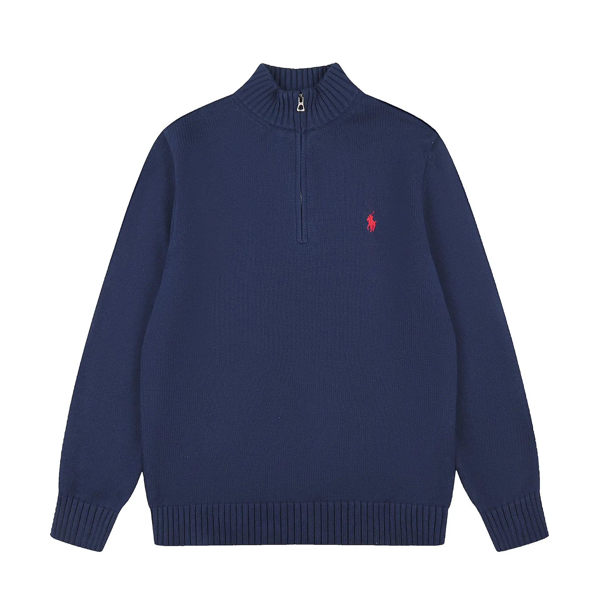 Small Embroidery High-Neck Half-Zip Sweater photo 4