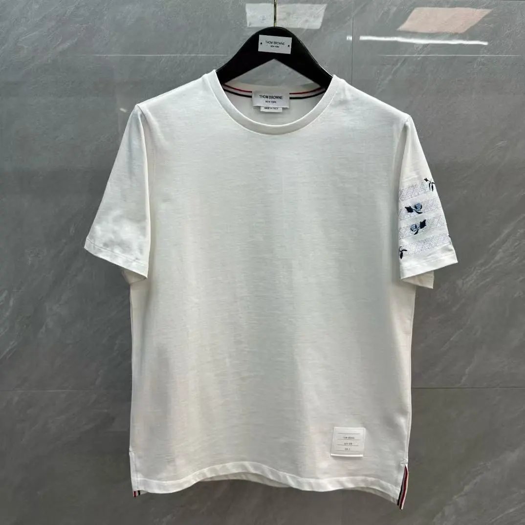 Rose Embroidered Stripes T-Shirt photo 2